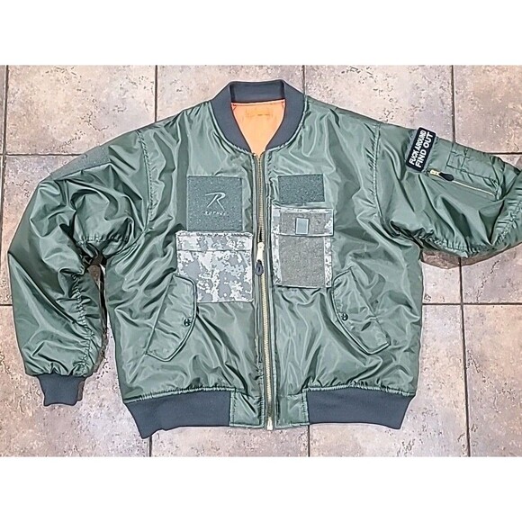 NWOT ROTHCO Military Sage Green Reversible AF MA-1 Bomber Flight Jacket Men 2XL - Picture 2 of 10
